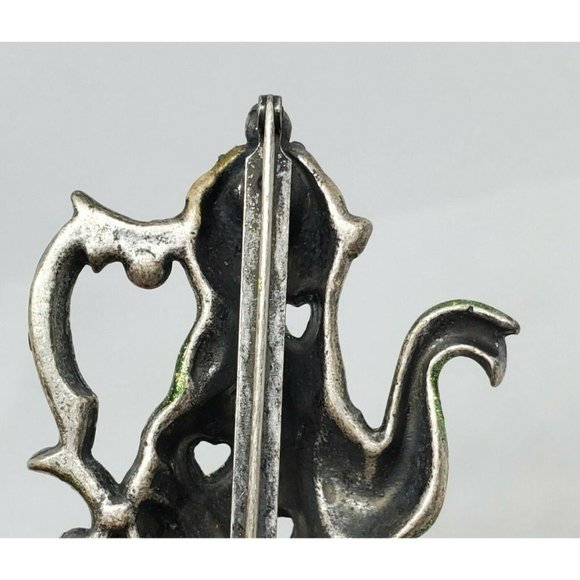 Rare Green Tea Kettle Lapel Pin Heart Embossed Hat Brooch - Picture 6 of 10